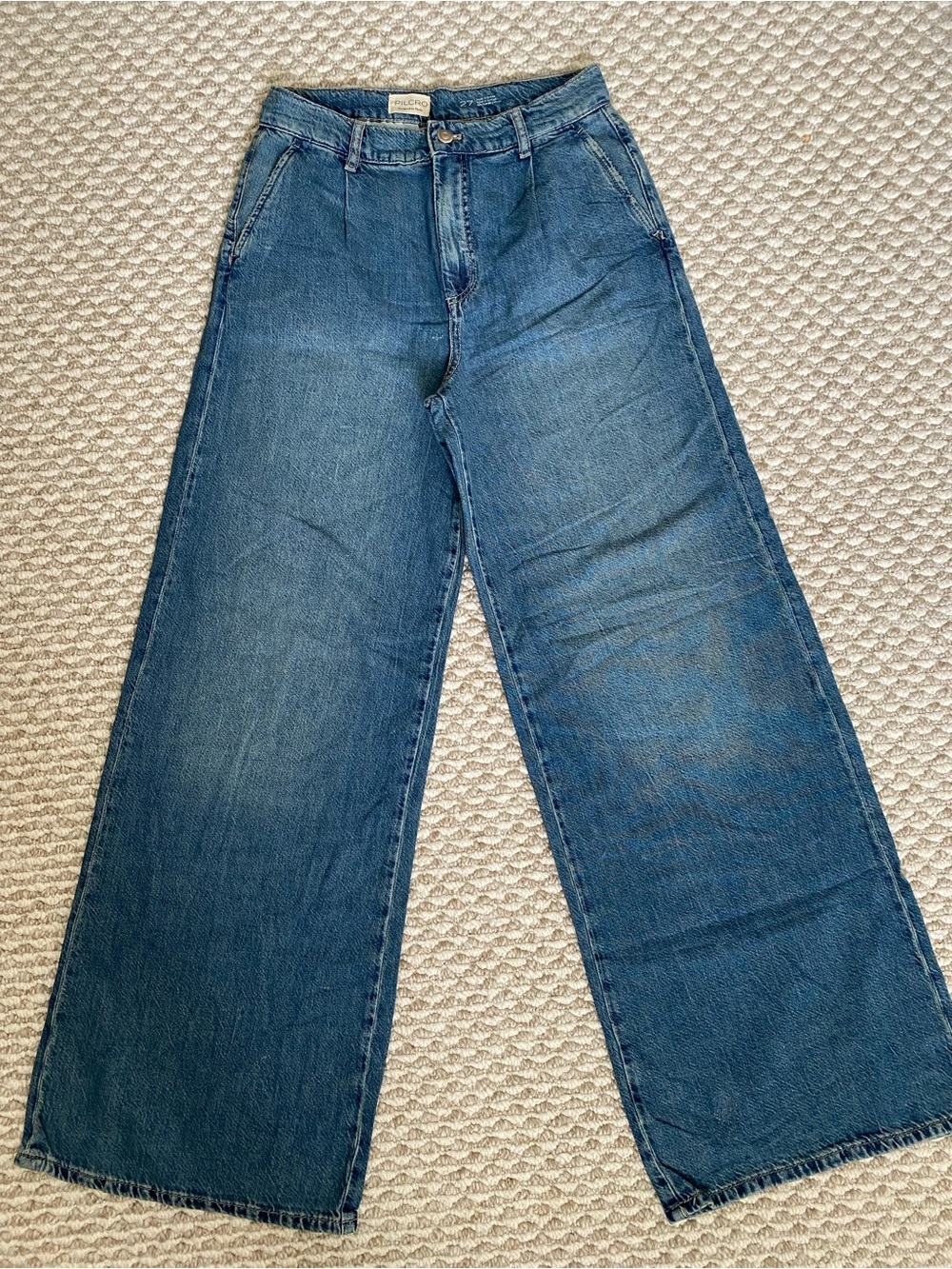 Pilcro Pleated High Rise Wide Leg Jeans - Picture 5 of 8